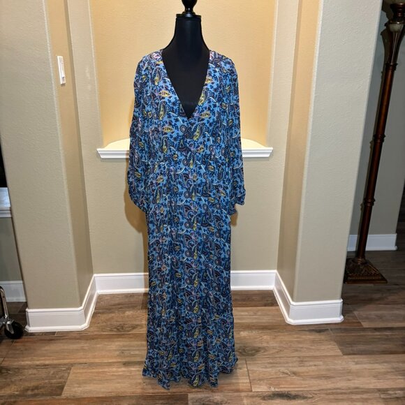 Boden Dresses & Skirts - 💙 NWT Boden Cottagecore Paisley Plunging Neckline Maxi Dress Size 14